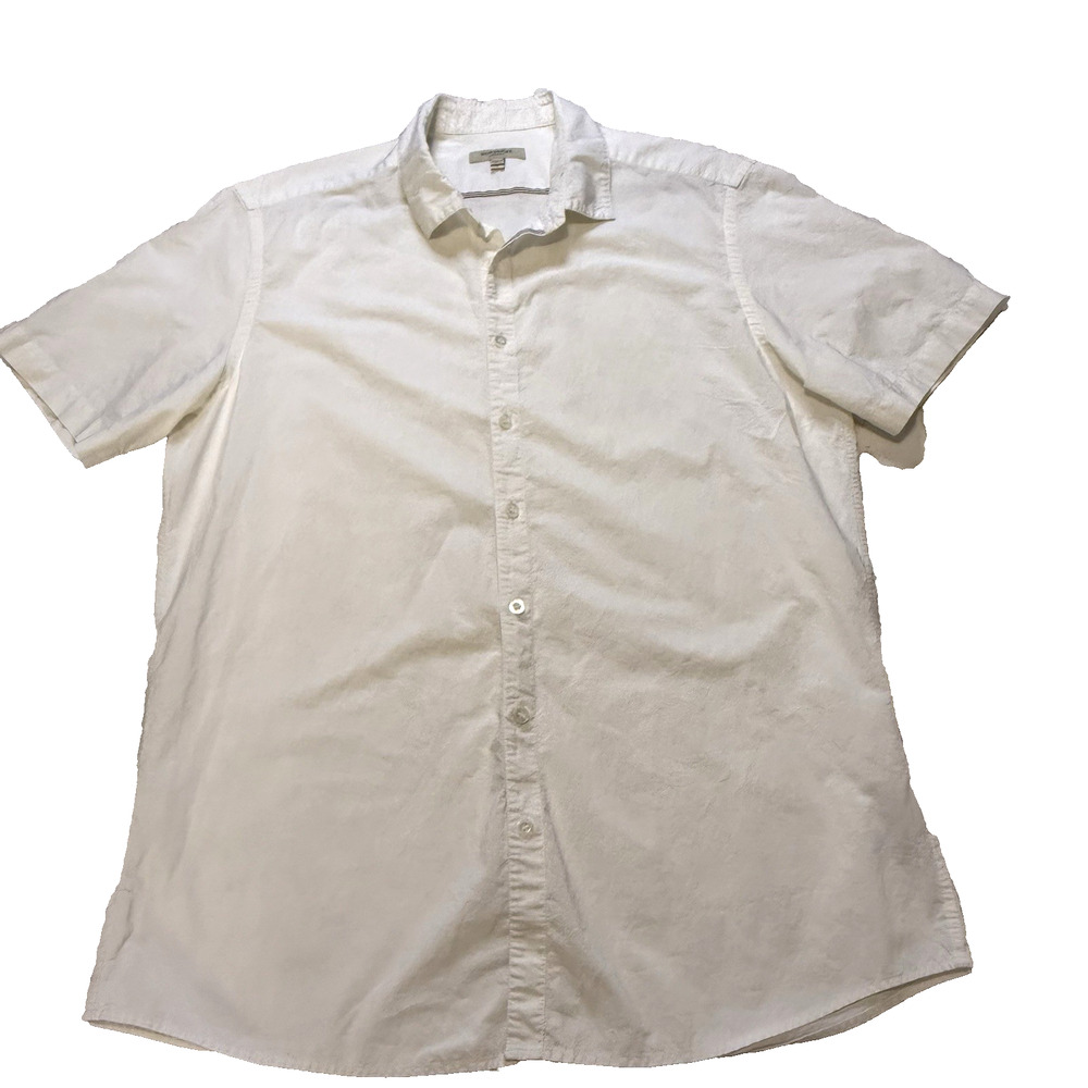 Mens Burberry London Short Sleeve White Button Down Shirt Mens L